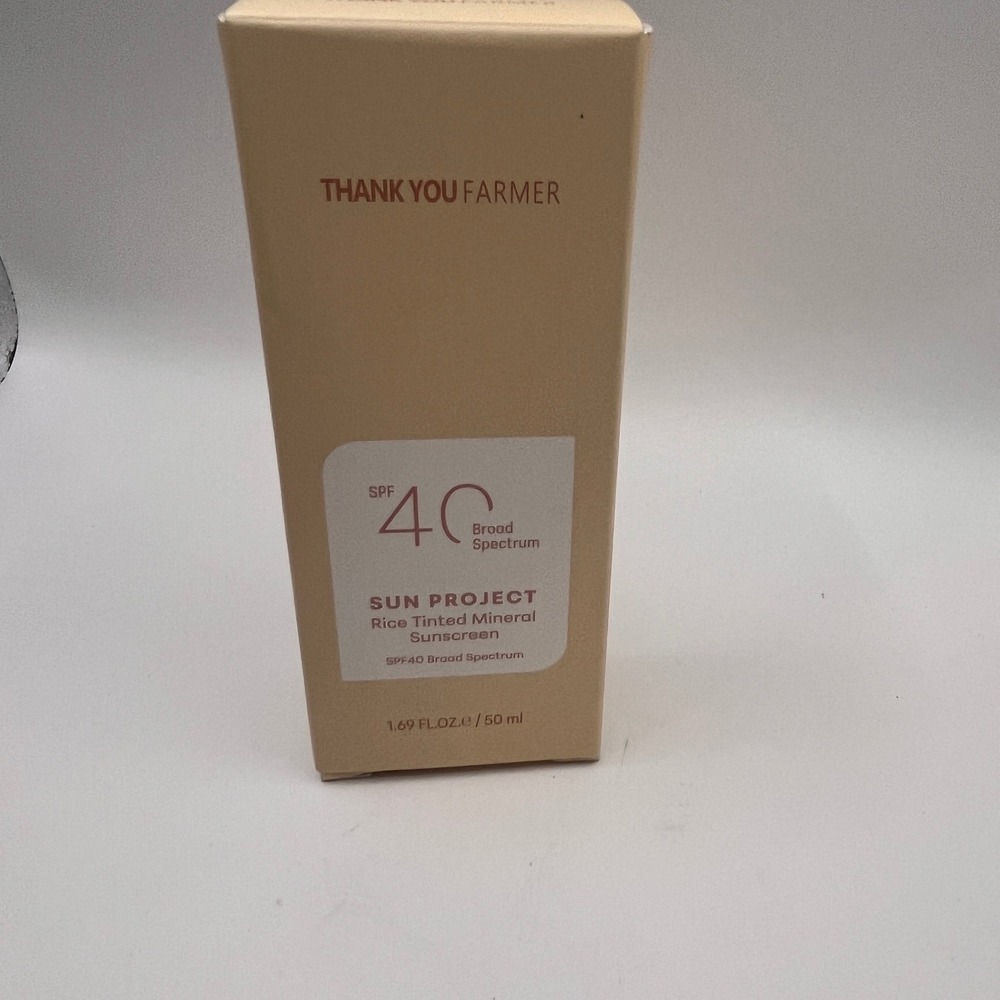 Thank You Farmer Sun Project SPF 40 Rice Tinted Mineral Sunscreen 1.69 oz New